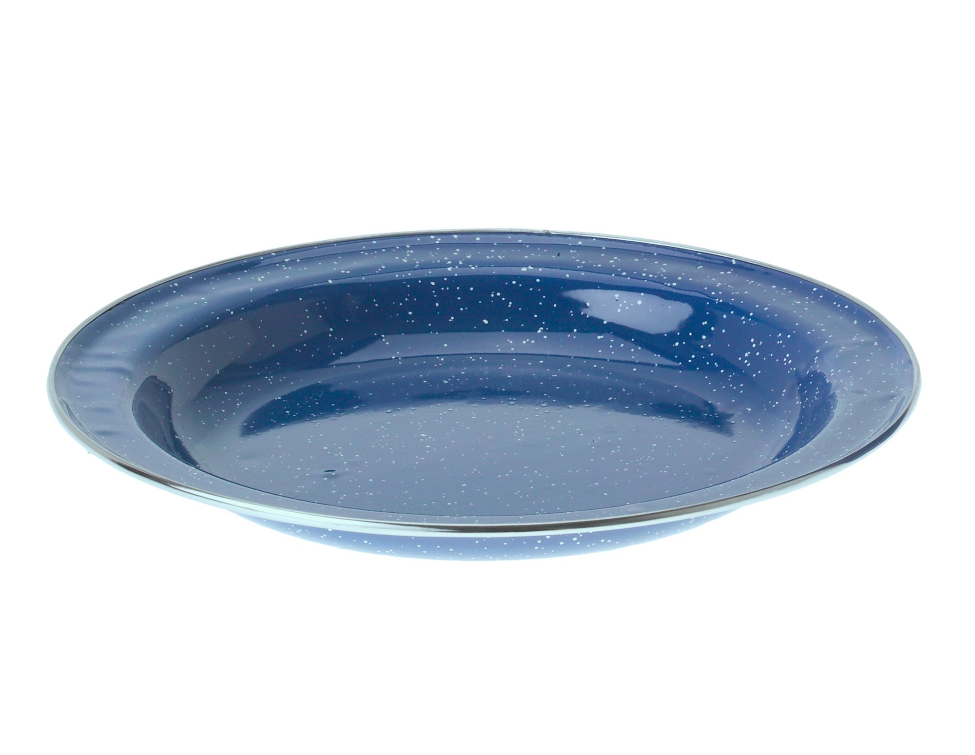 Spatterware Enamelware, 10 inch Dinner Plate - Dark Blue - The Vermont Country Store