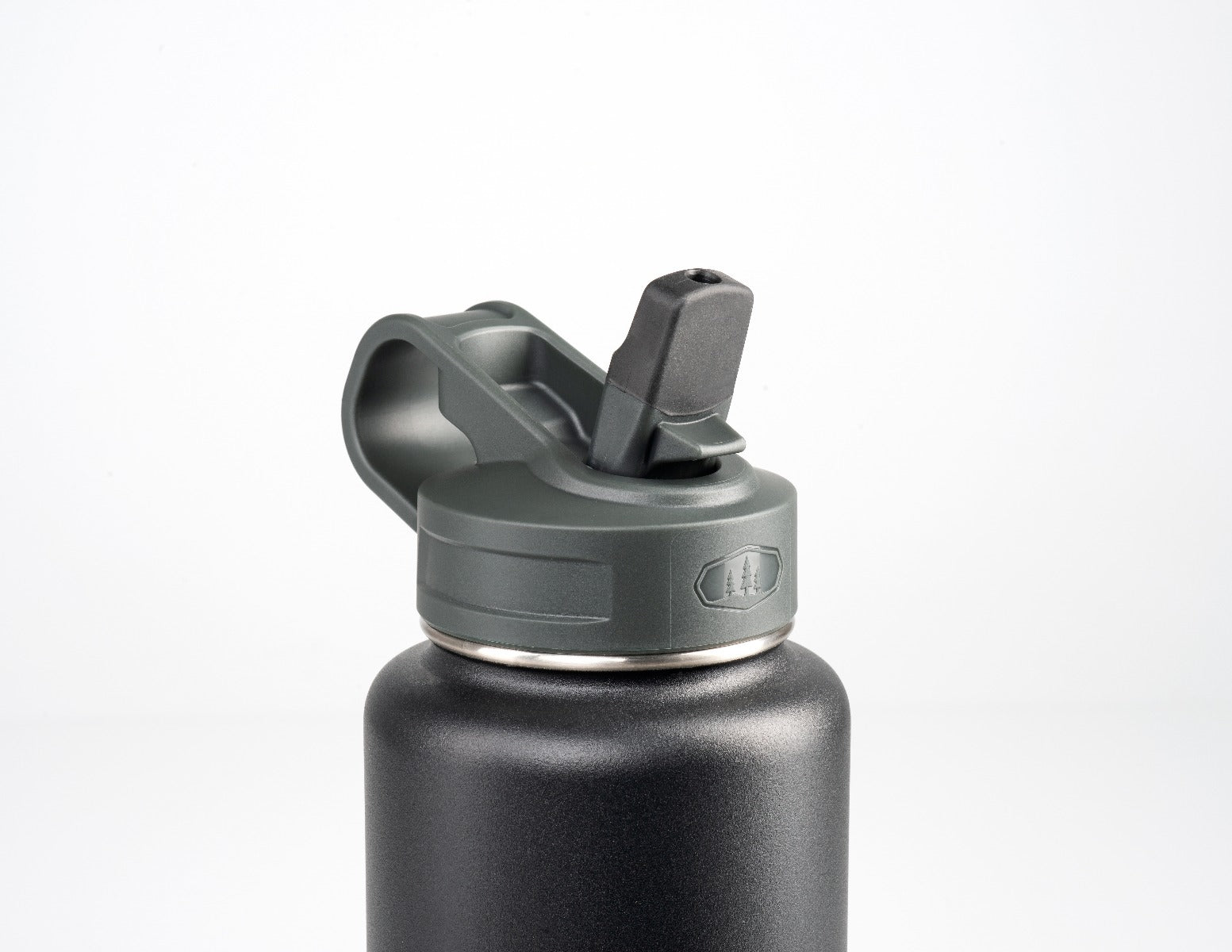 The Mass Wide Mouth Straw Lid Compatibility Most Sports Water Bottle (Black)