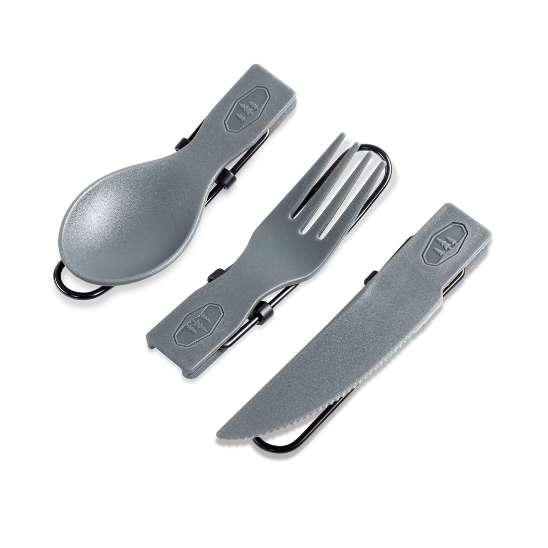 Tekk Trio Folding Cutlery Set - Grey