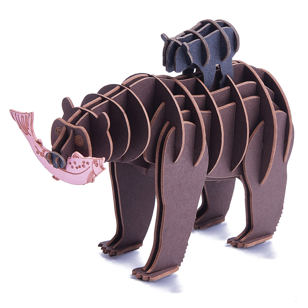 Fishing Bears 3D Paper Model