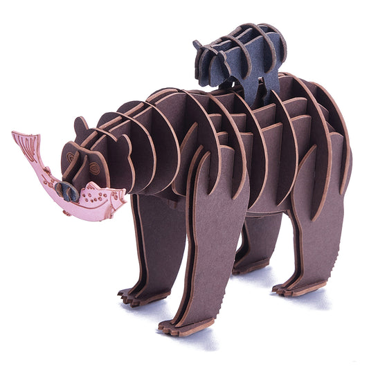 Fishing Bears 3D Paper Model