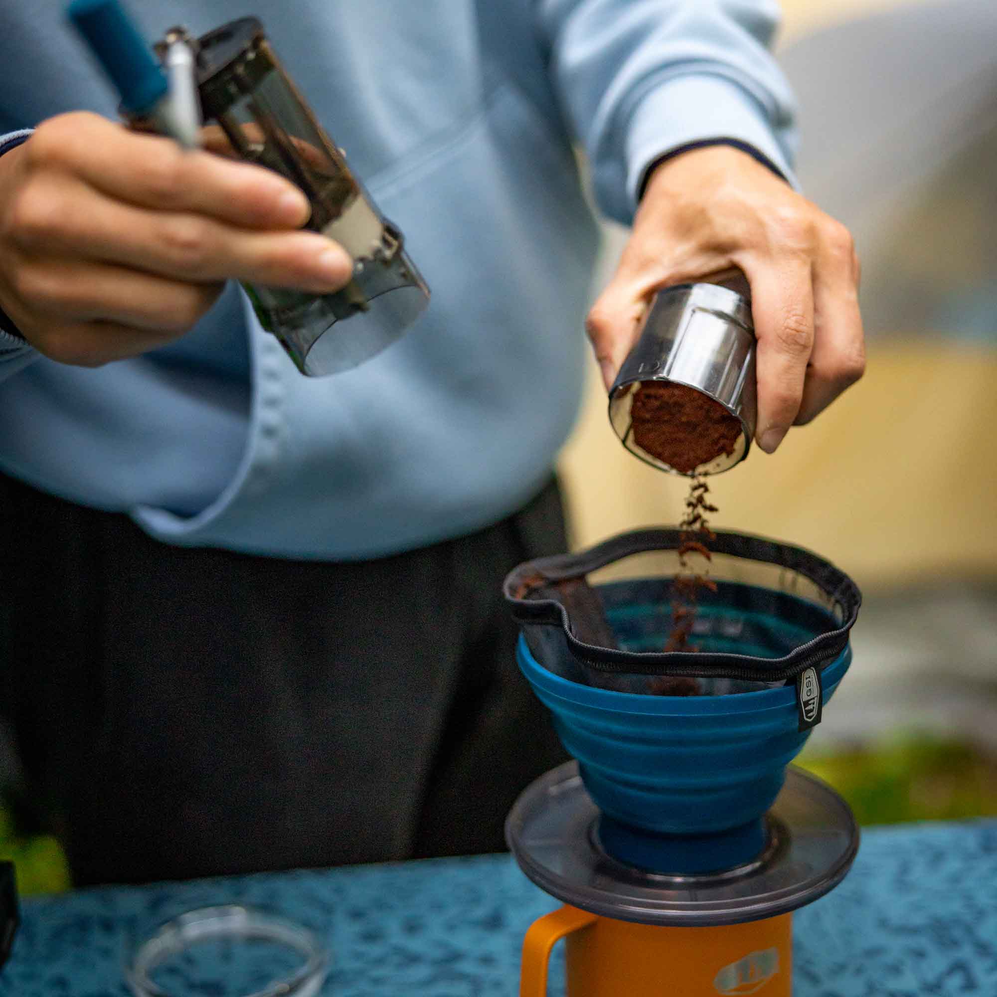 JavaDrip Collapsible Pour Over Coffee Maker, Blue | GSI Outdoors