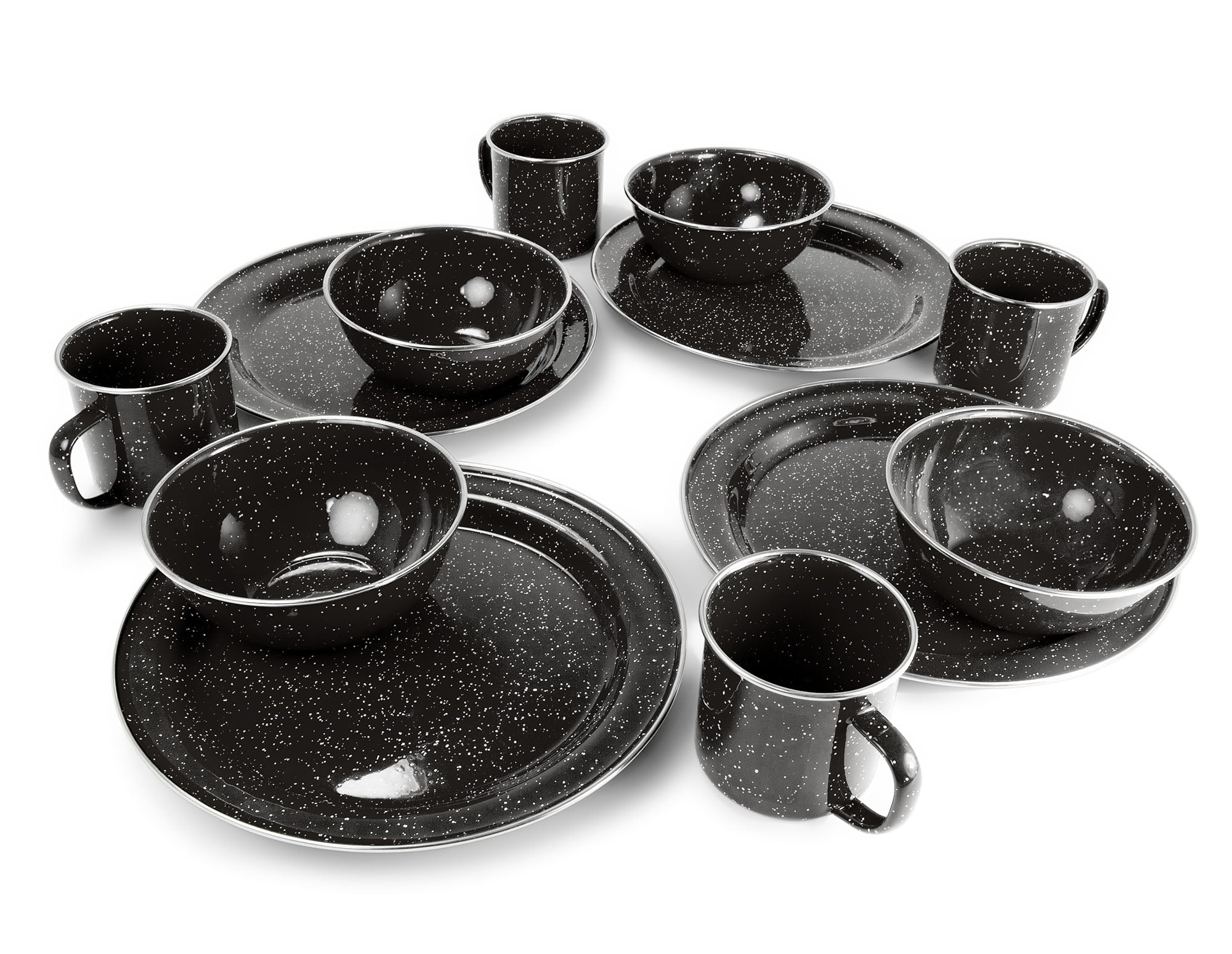 Pioneer Enamelware 4 person Table Set Camp Dishes | GSI Outdoors