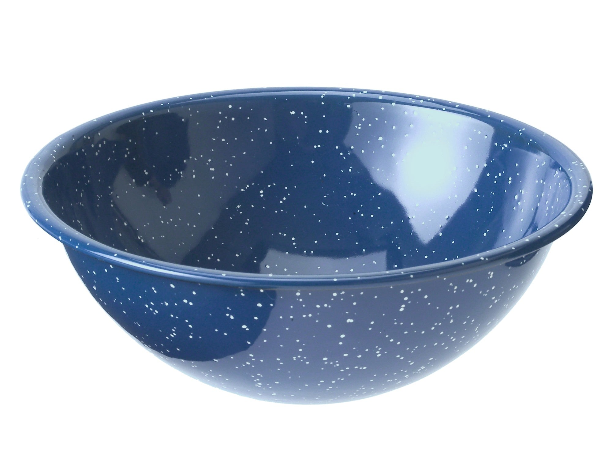 7" Blue Enamelware Mixing Bowl for Outdoor Dining Set