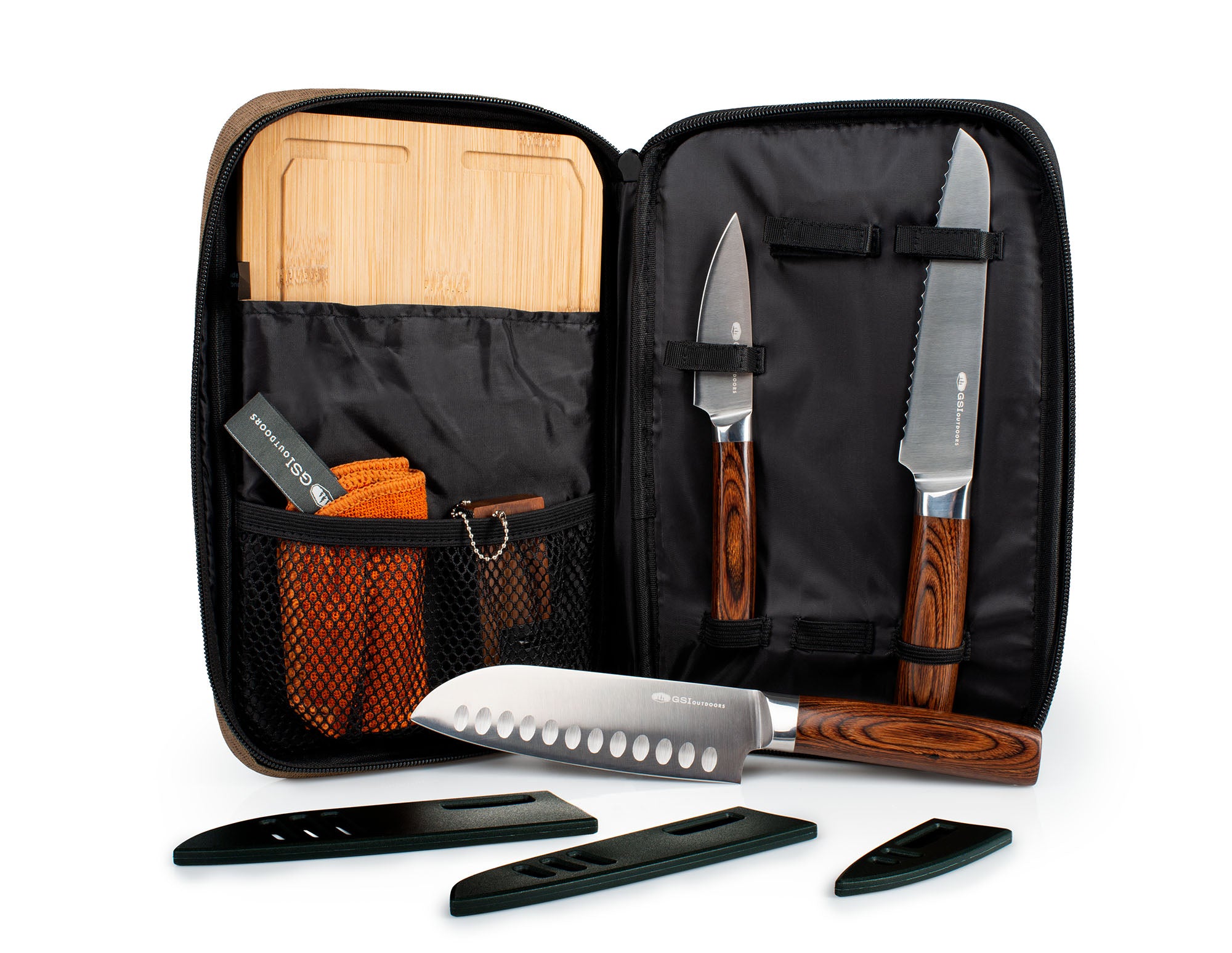 GSI Outdoors Knife & Cutting Board Set I Santoku Ultralightweight Prep  Surface Board and Pairing Knife Travel Kit for Camping, Backpacking & Travel