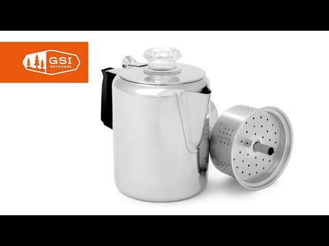 GSI Outdoors Glacier Stainless 8 cup Coffee Percolator